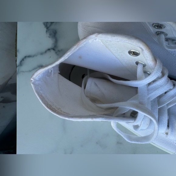 Superga High Top White Shoes Lace Small Platform Size 8 - Picture 6 of 8